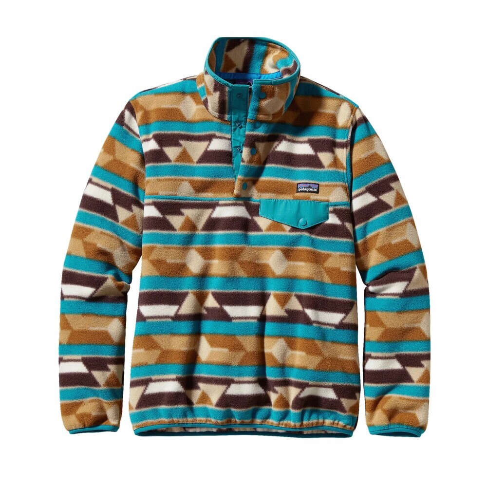 Patagonia Synchilla Snap-T Pullover Guatemalan Tango Bear Brown Aztec Large